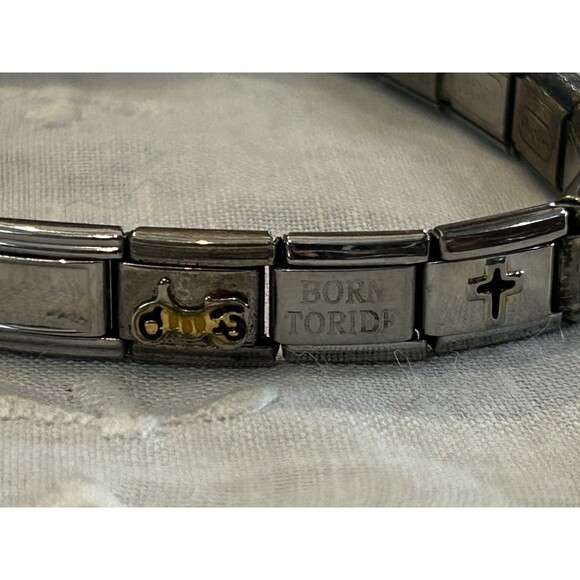 Vintage Pugster Stainless Steel Italian Multi-Charm Link Bracelet - Picture 8 of 10